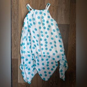 White and Blue Polka Dot dress